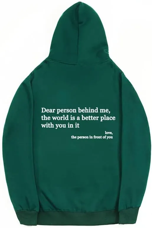 CORIRESHA Teen's You Are Enough Hoodie Dear Person Behind Me Letters Sweatshirt