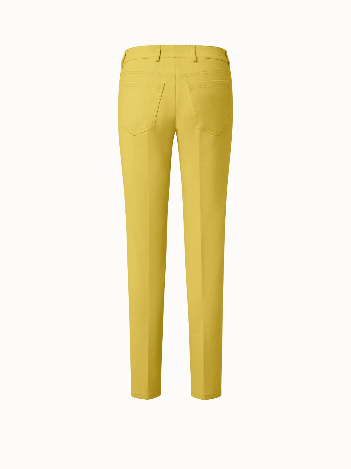 Cotton Silk Stretch Double-Face Slim Fit Pants