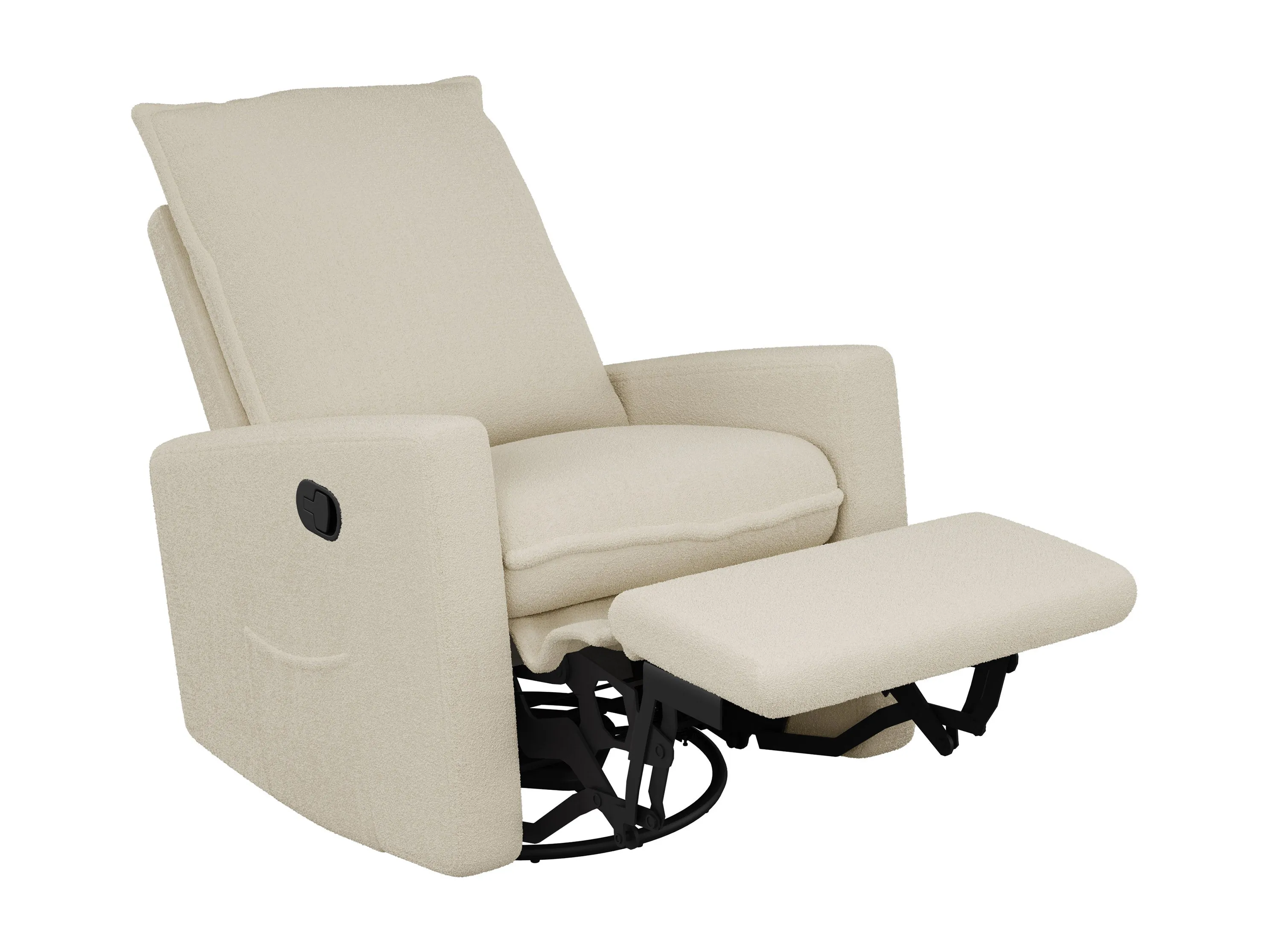 Cream Boucle Glider Recliner Chair