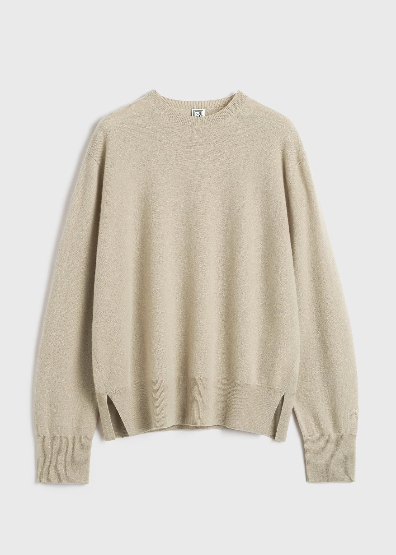 Crew-neck cashmere knit fawn