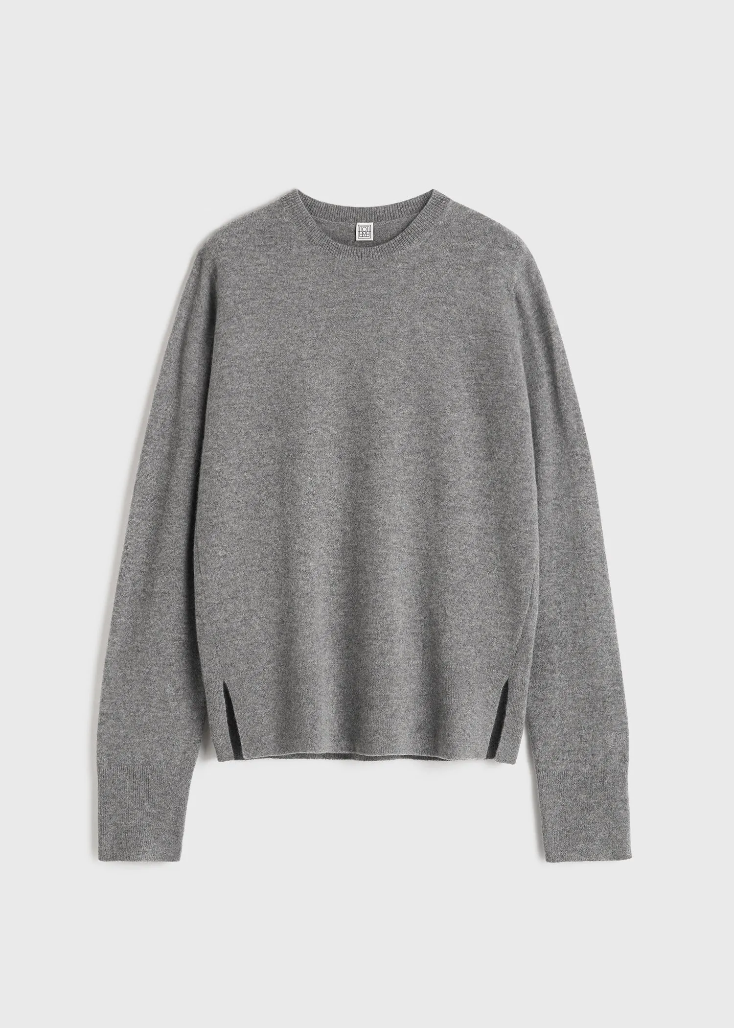 Crew-neck cashmere knit grey