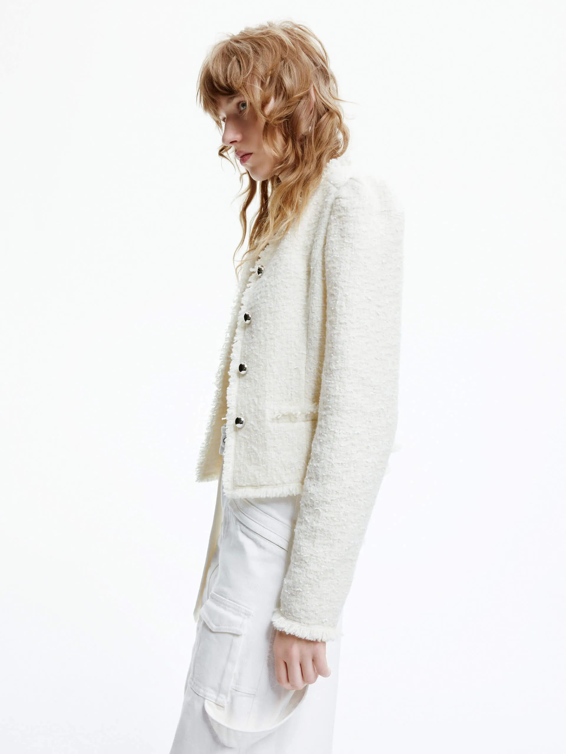 Cropped Raw Trimmed Jacket