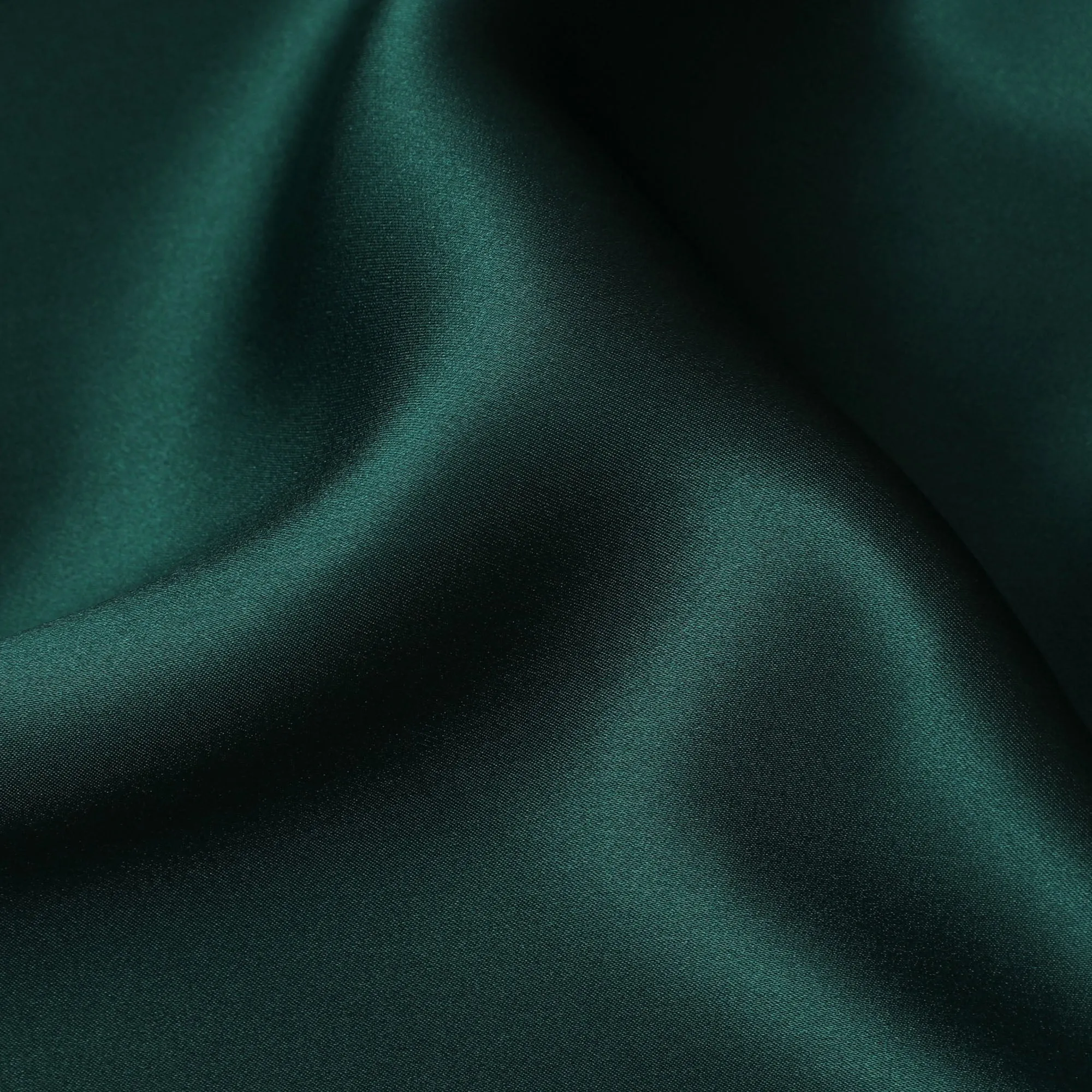 Deep Forest Green Pure Silk Satin Fabric, 110 cm Width-20053