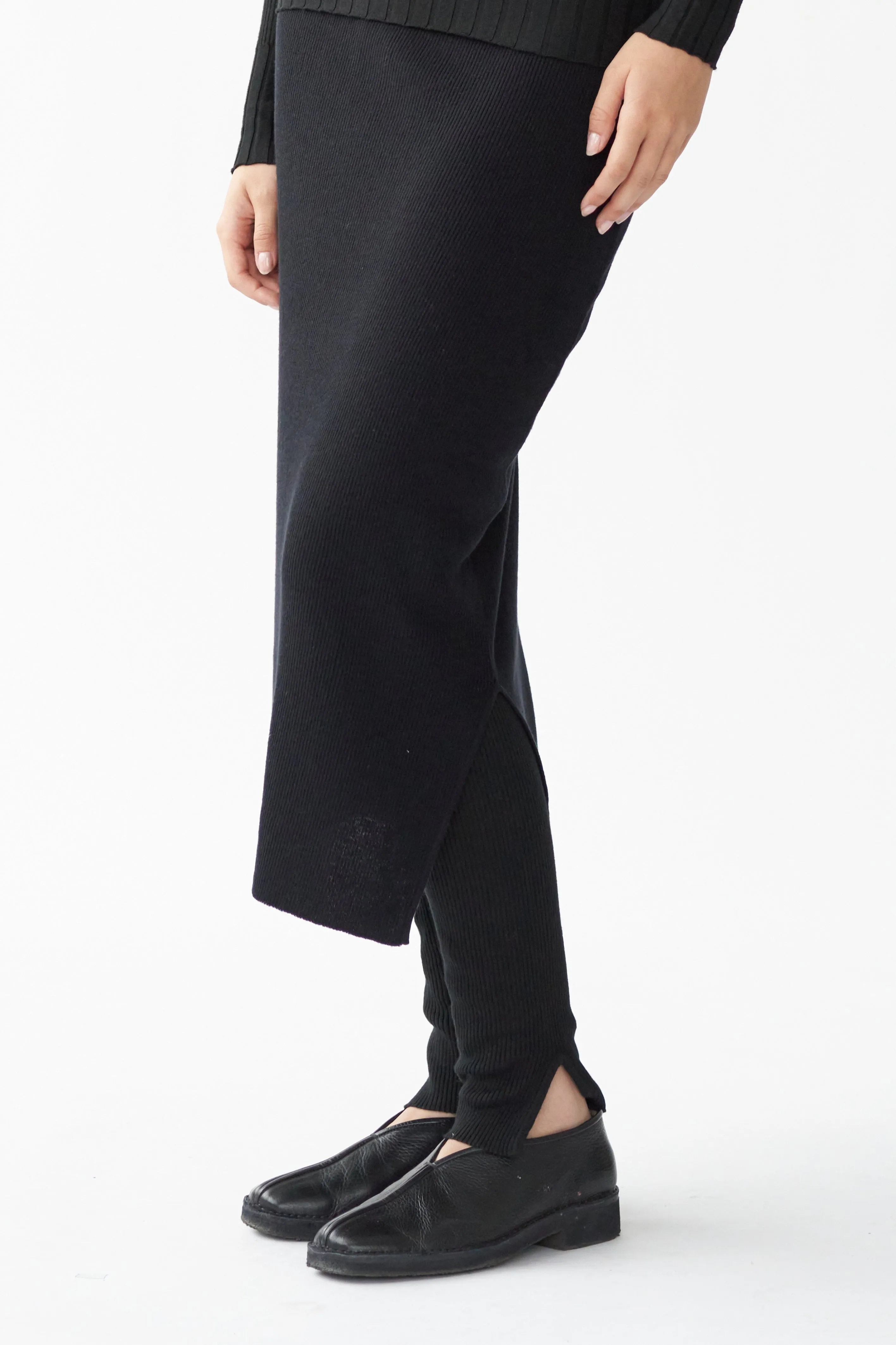 DEX KNIT LEGGINS - BLACK - WOOL MIX/SILK