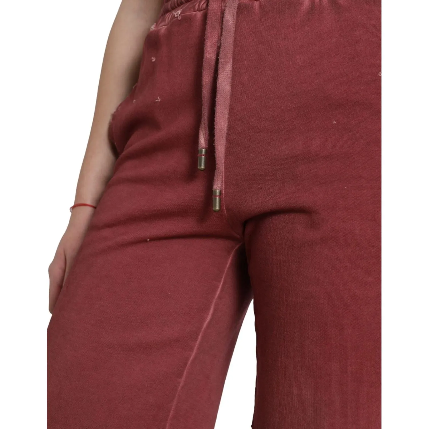 Dolce & Gabbana Chic Maroon High-Waist Designer Sweatshorts