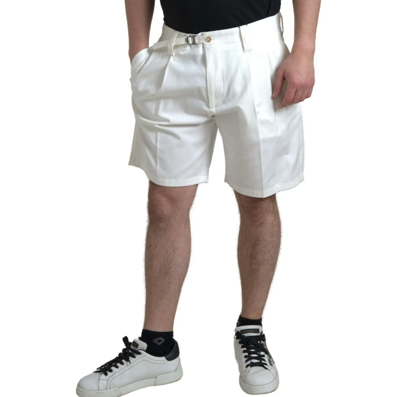 Dolce & Gabbana Elegant White Bermuda Denim Shorts