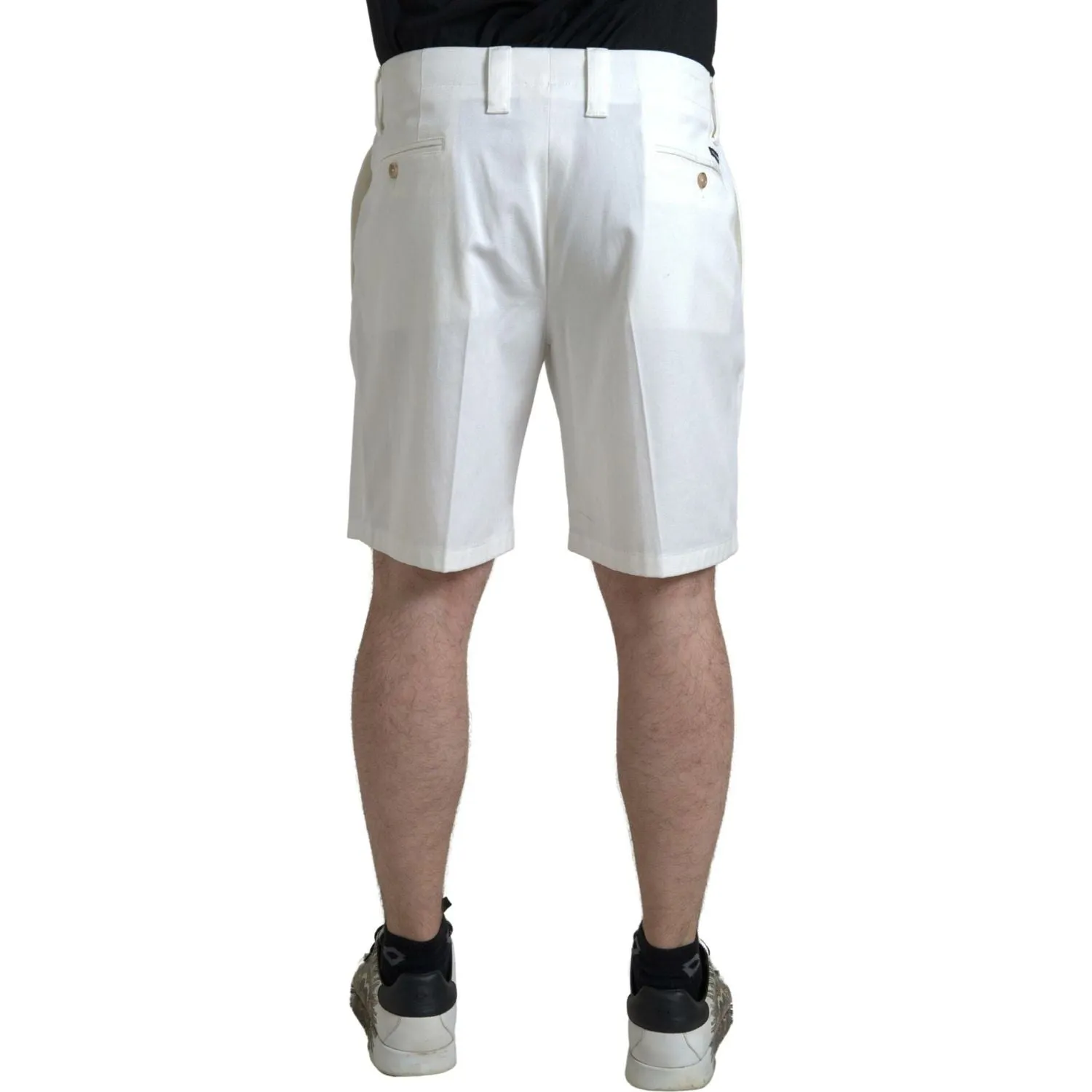 Dolce & Gabbana Elegant White Bermuda Denim Shorts