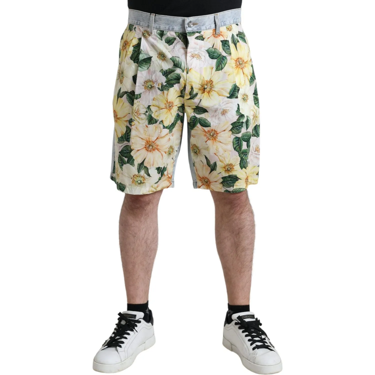 Dolce & Gabbana Multicolor Floral Cotton Bermuda Shorts