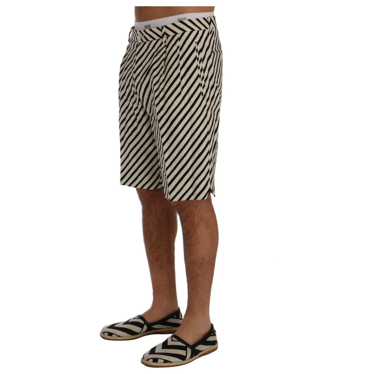 Dolce & Gabbana Striped Hemp Casual Shorts