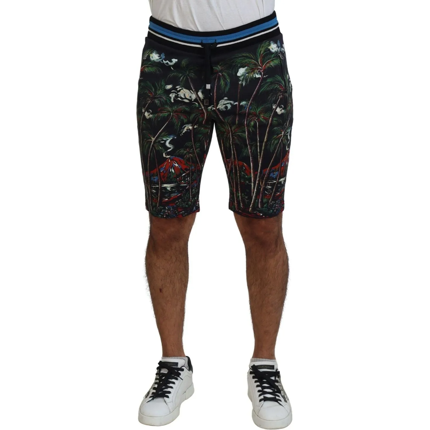 Dolce & Gabbana Volcano Print Casual Knee-Length Shorts