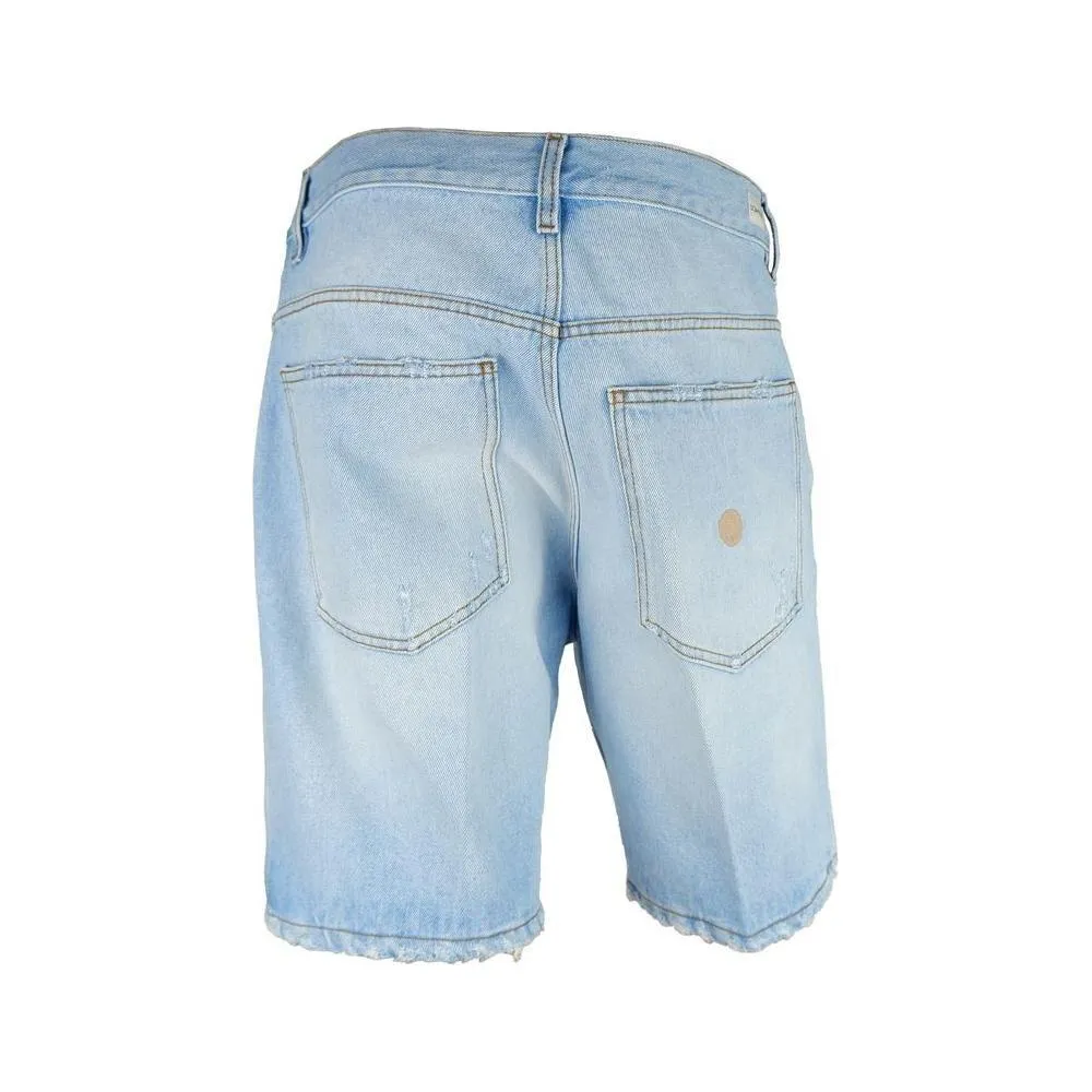 Don The Fuller Light Blue Cotton Men Bermuda Shorts