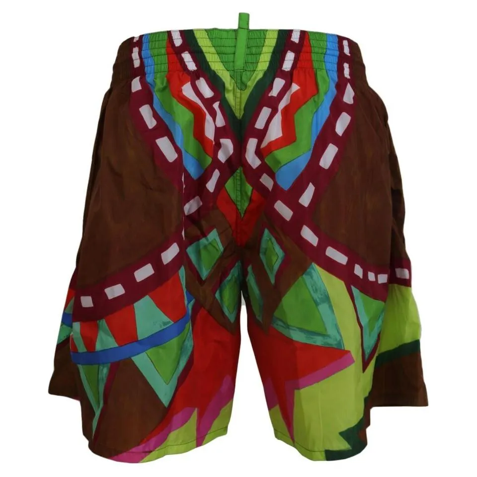 Dsquared² Multicolor Print Swim Shorts Boxer Style