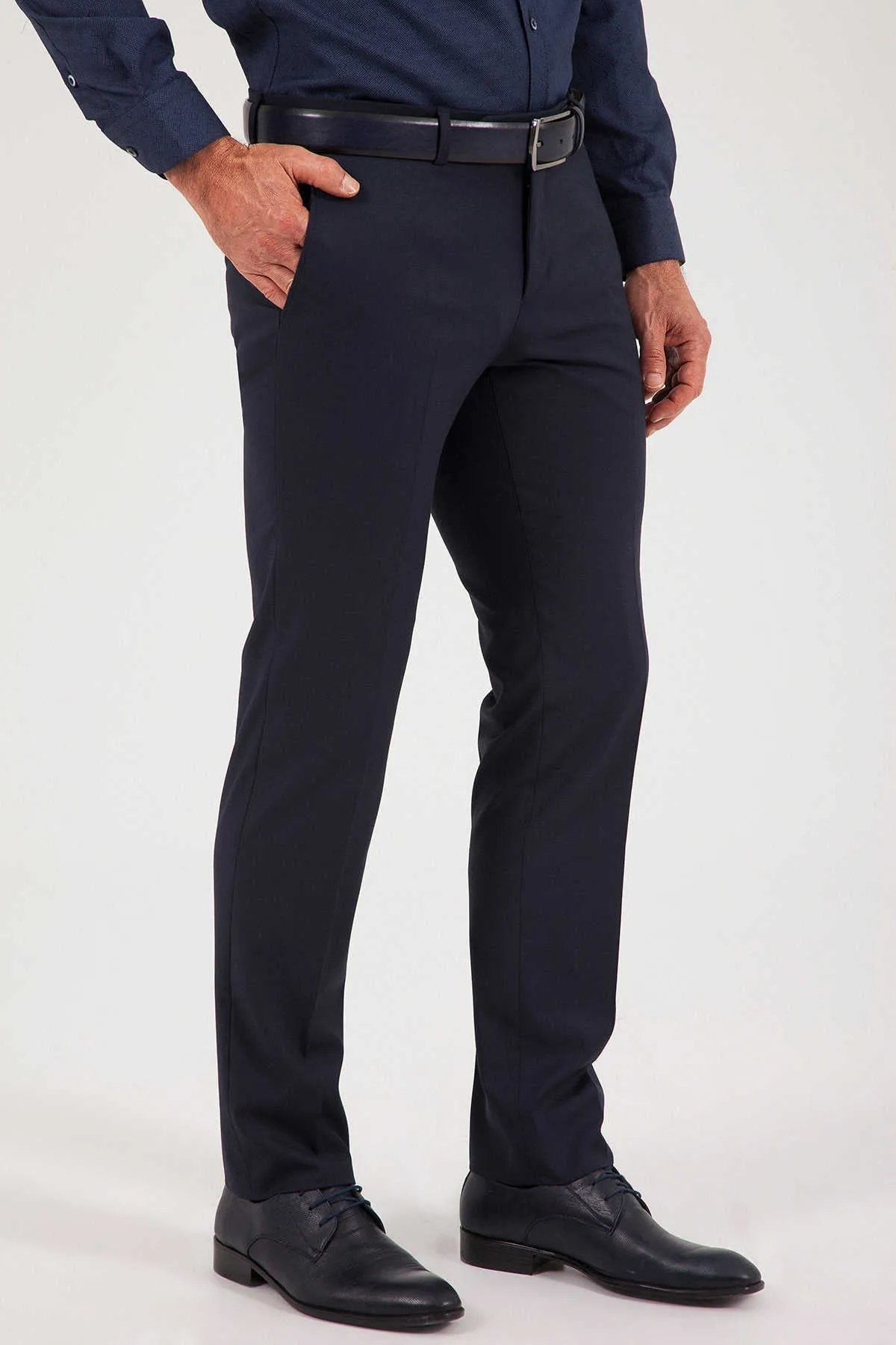 Dynamic Fit Low Waist Navy Dress Pants