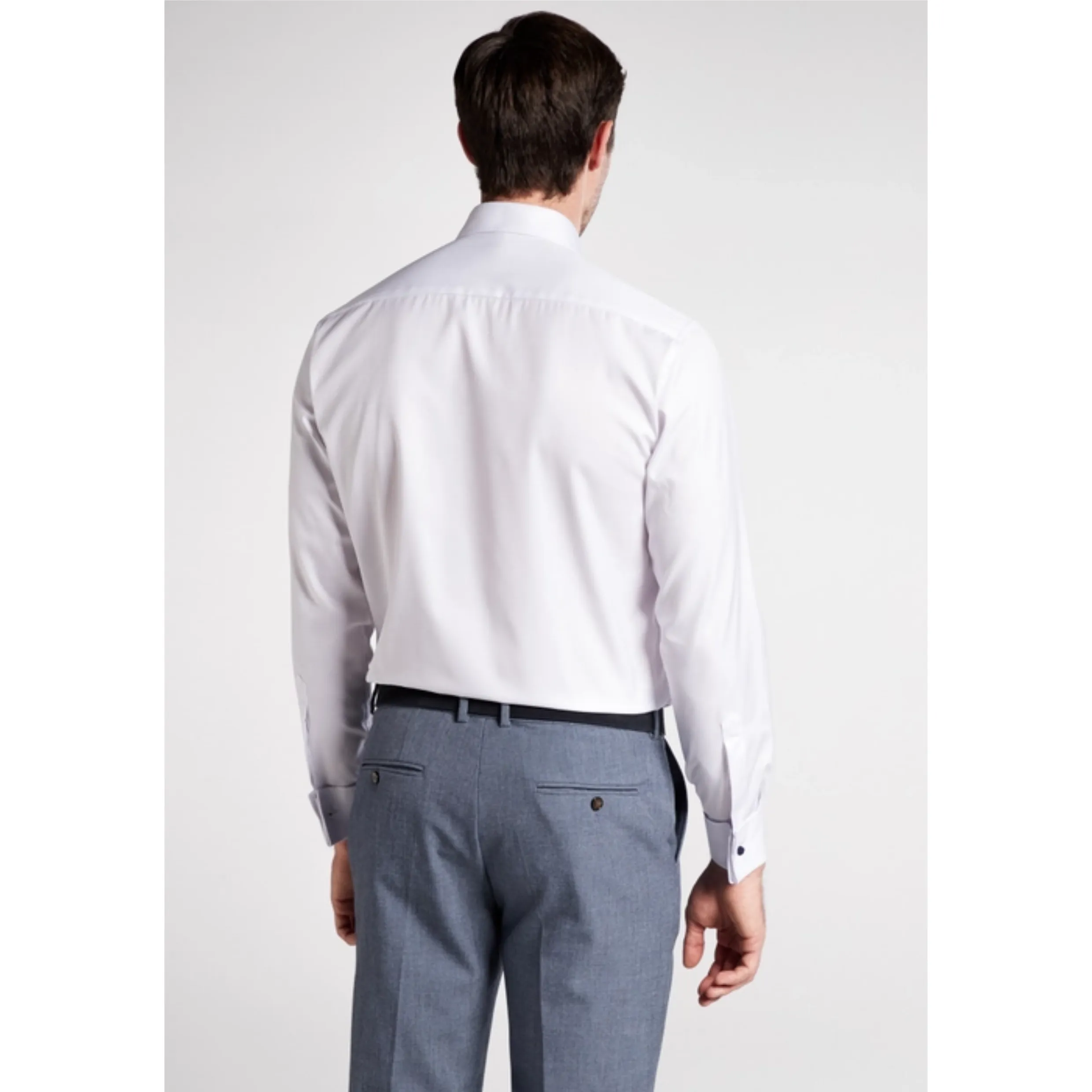 ETERNA LONG SLEEVE SHIRT MODERN FIT COVER SHIRT TWILL WHITE DOUBLE CUFF