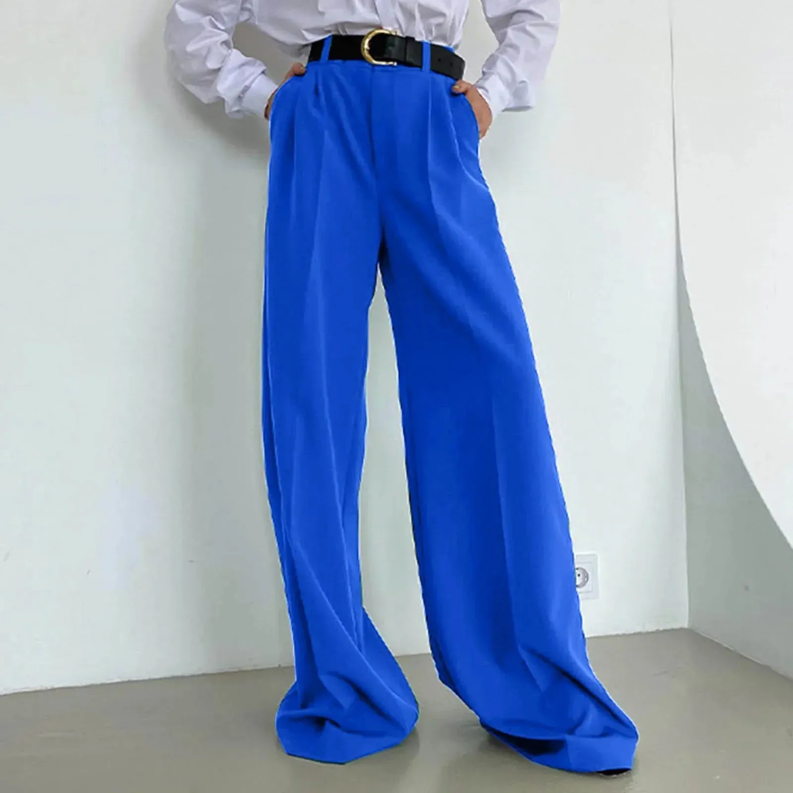 European American Leisure Fashion Wide Straight High Plus Size New Pants