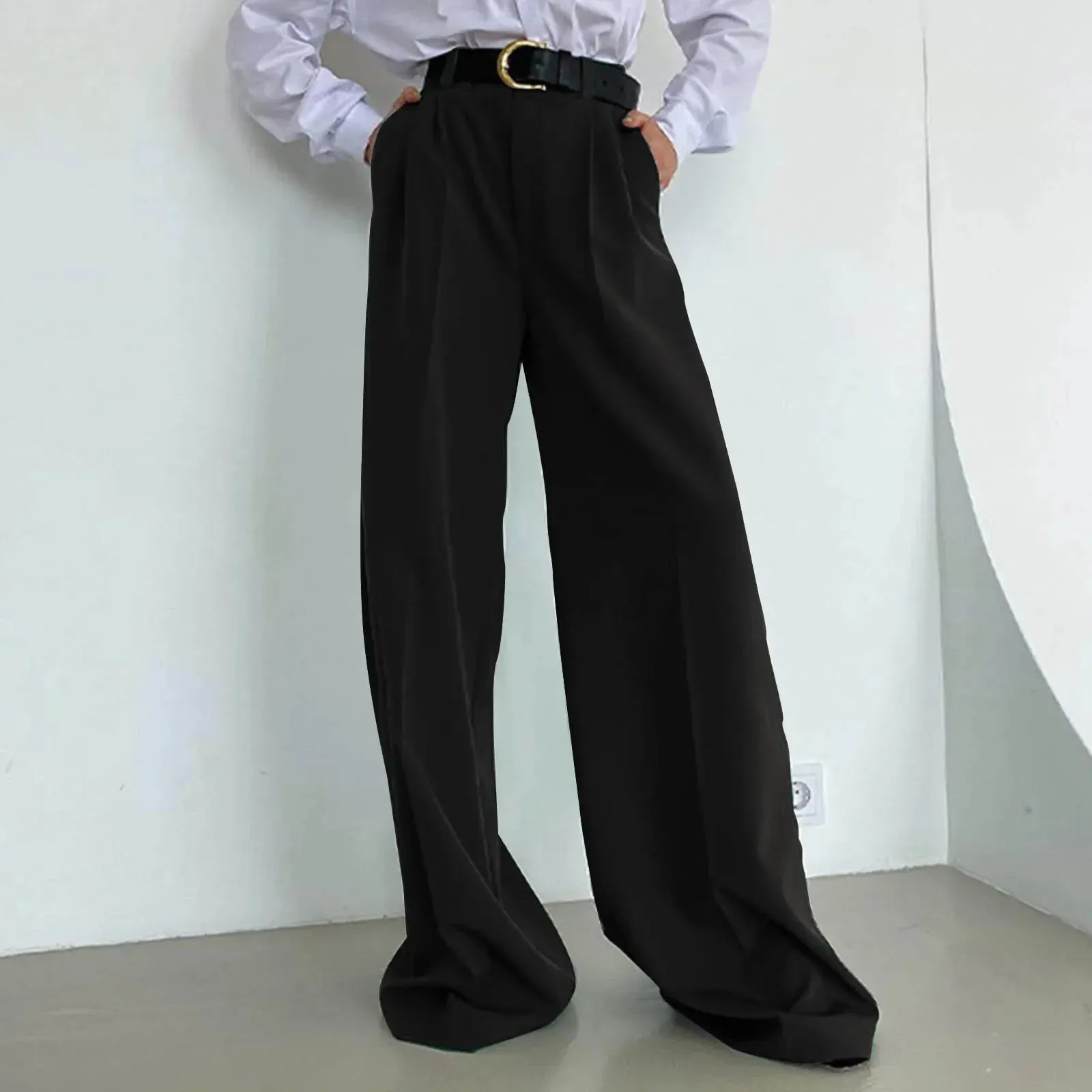 European American Leisure Fashion Wide Straight High Plus Size New Pants