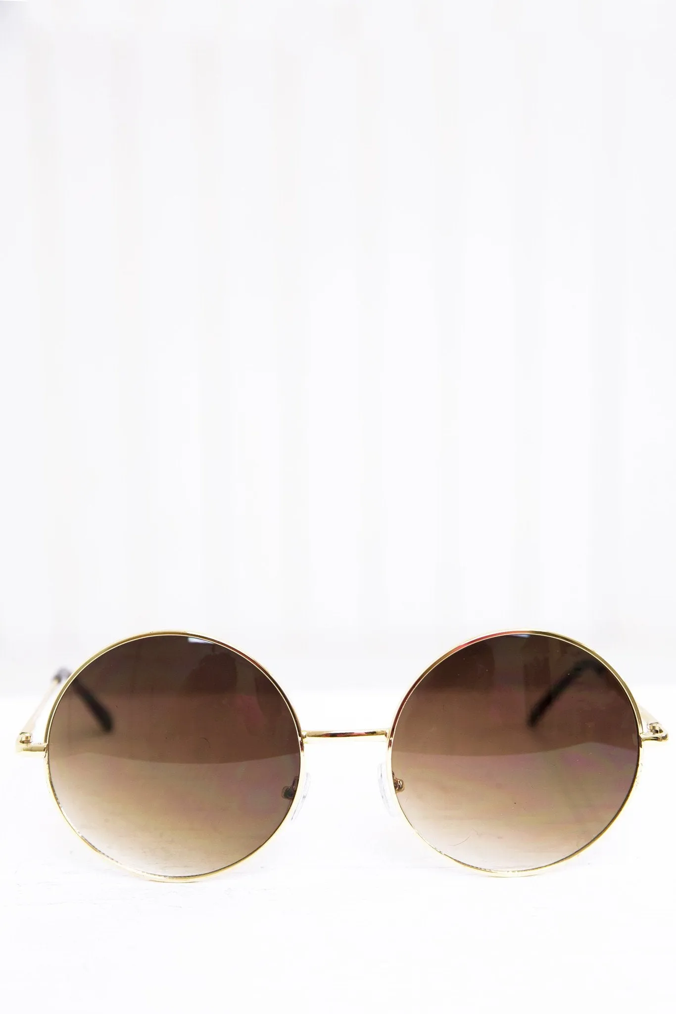 Farrah Round Sunglasses - Gold/Brown