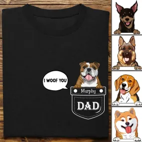 Father's Day - Dog In The Pocket Gift For Dog Lovers - Personalized T-shirt (TT)