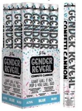 Gender Reveal 18in Confetti Cannon BLUE