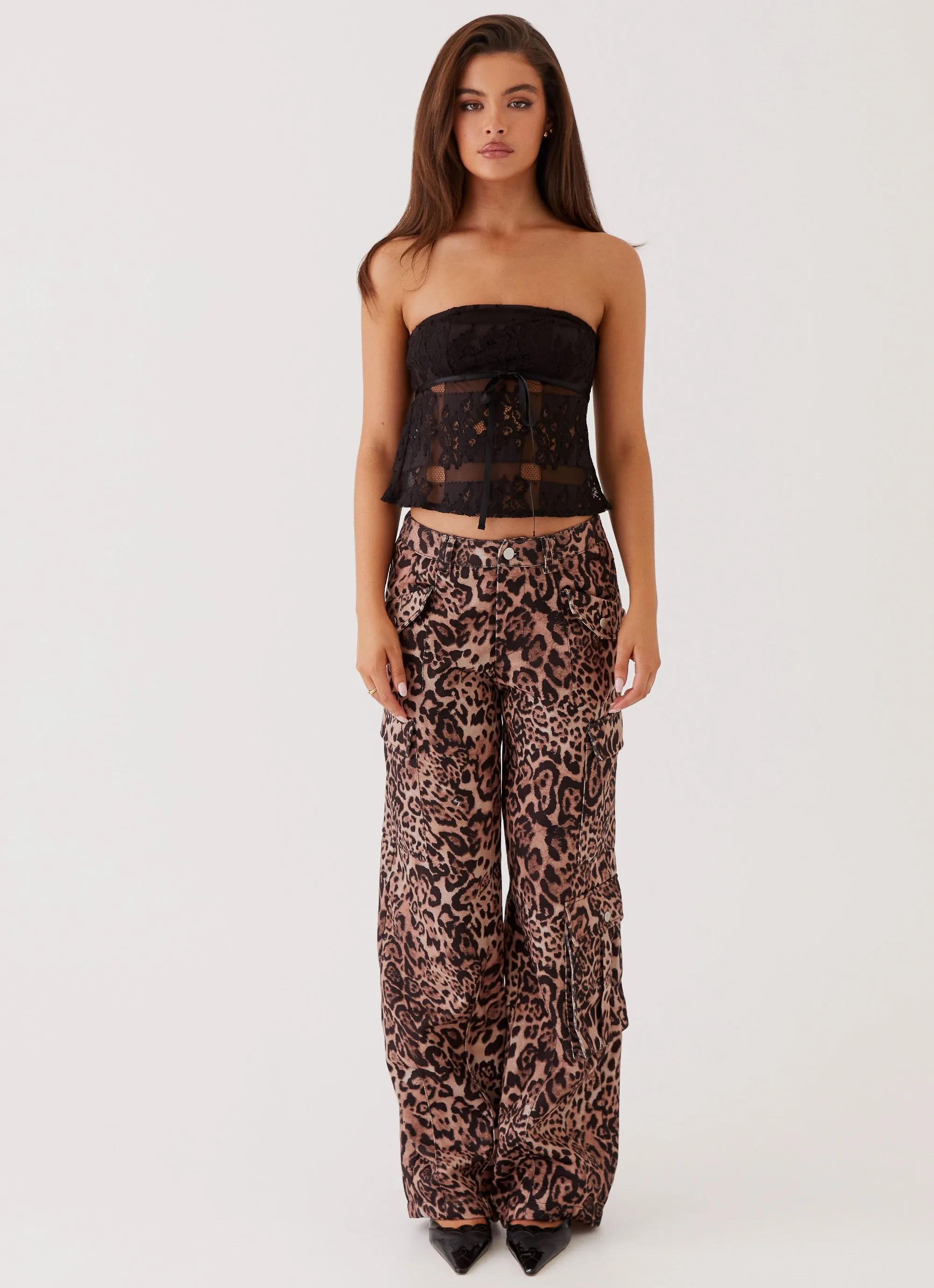 Greedy Cargo Pants - Leopard