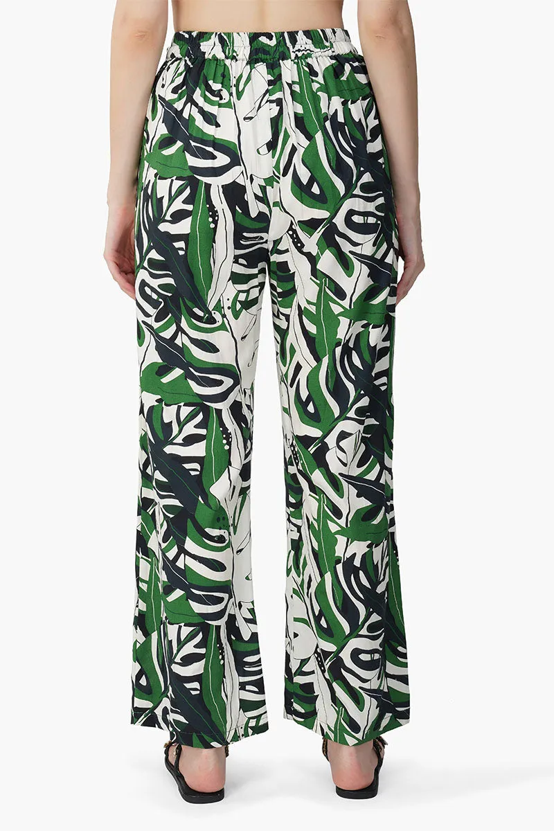 Green Birch Tropical Printed Pants