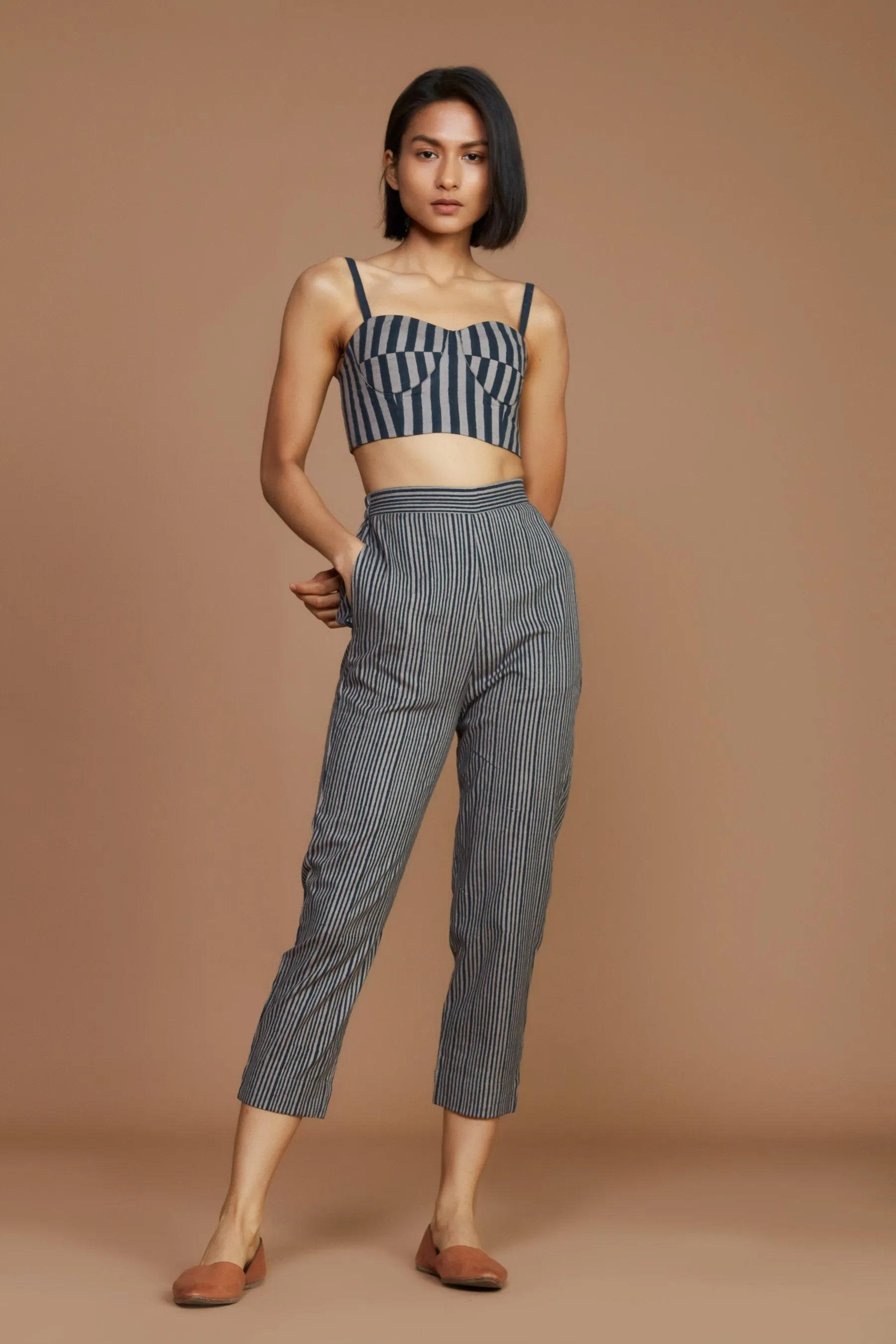 Grey with Charcoal Striped SE Pants