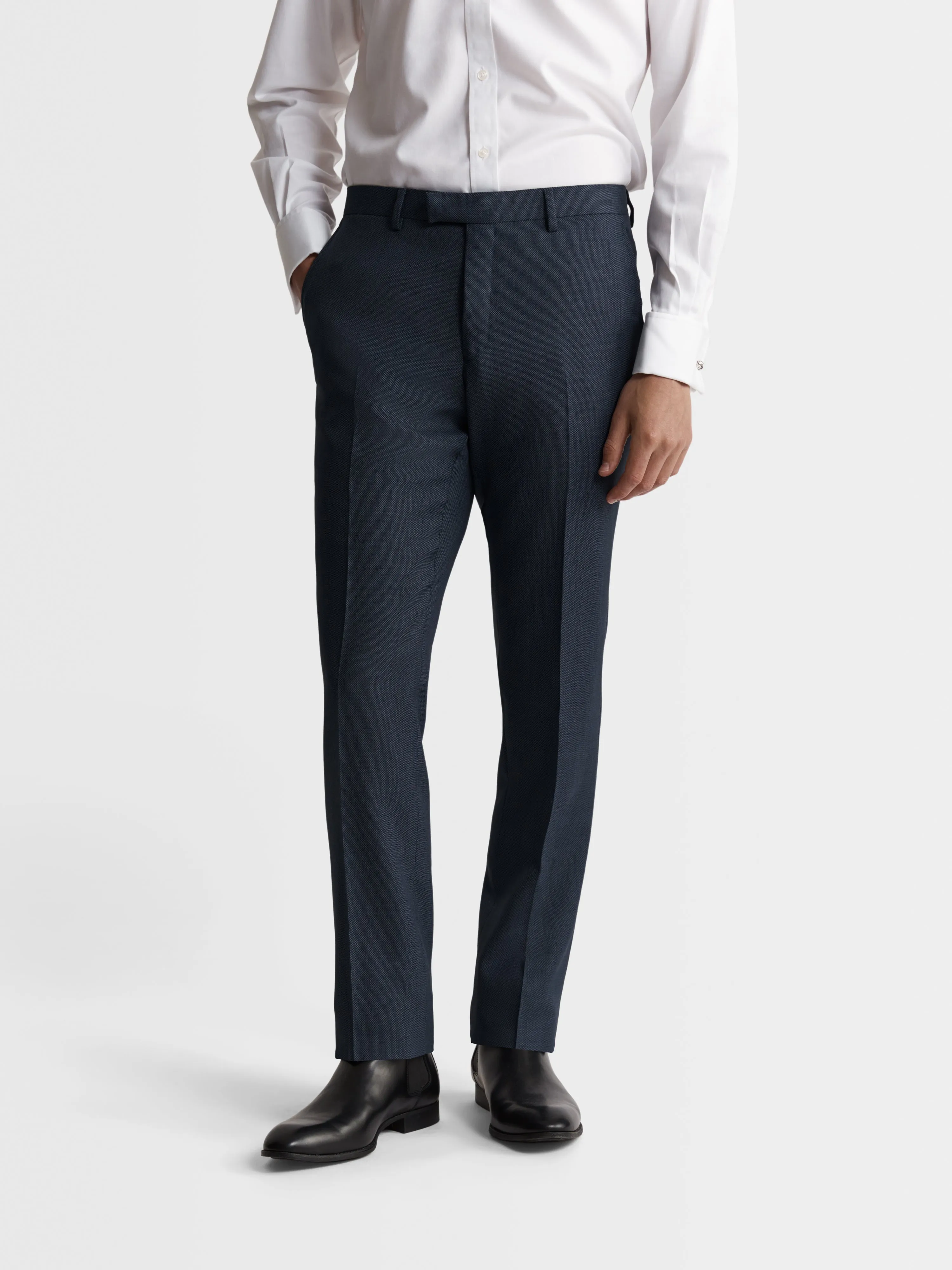 Hamlyn Coolmax Slim Denim Birdseye Suit Trouser