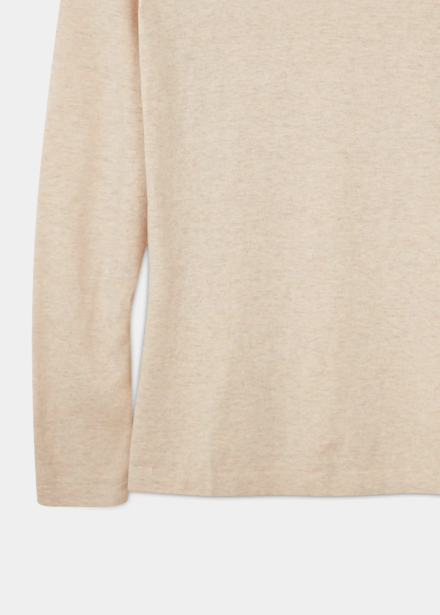 Hannah Ladies Cotton Cashmere Crew Neck Jumper In Sand