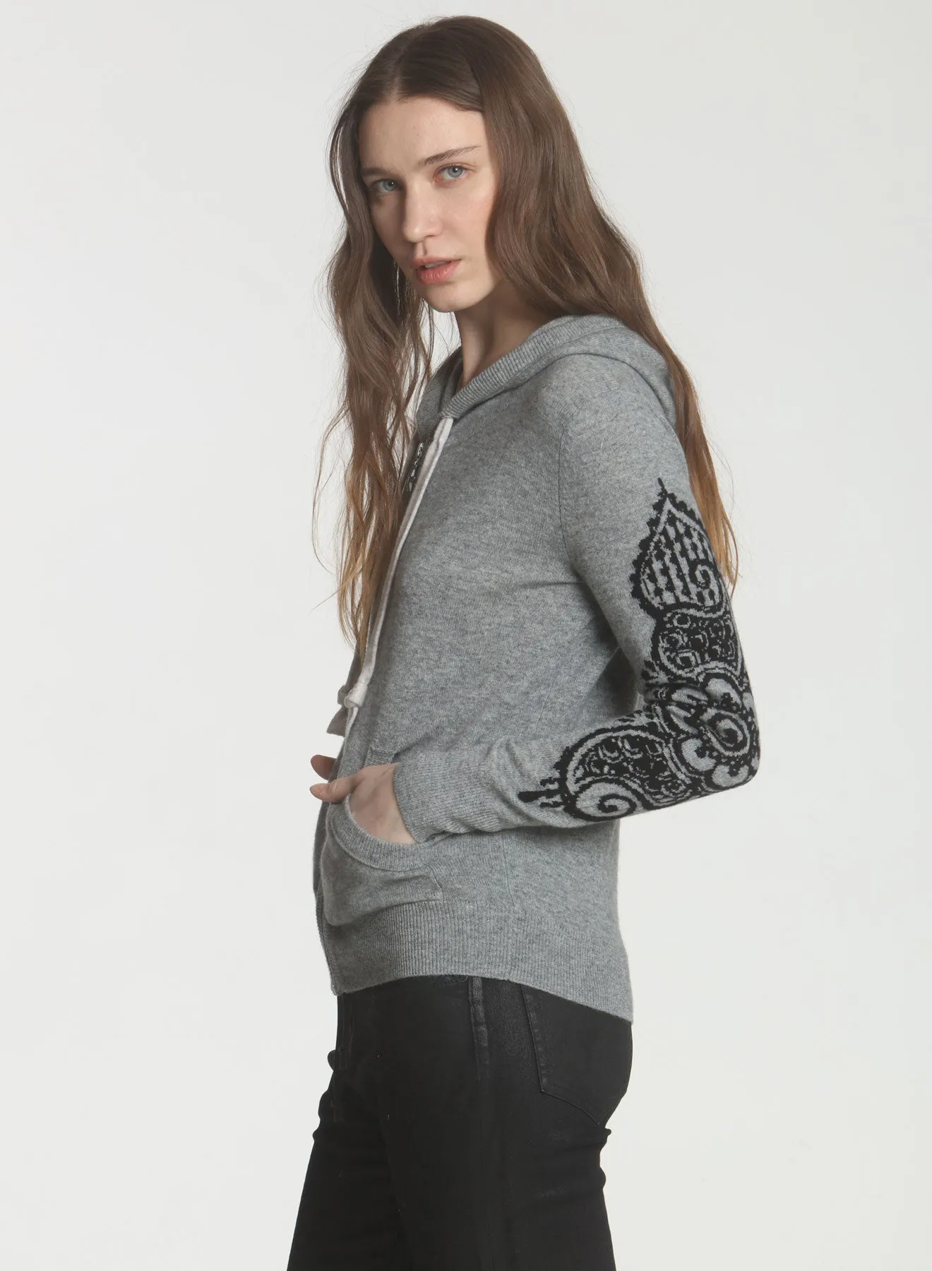 Henna Hoodie - Grey/black