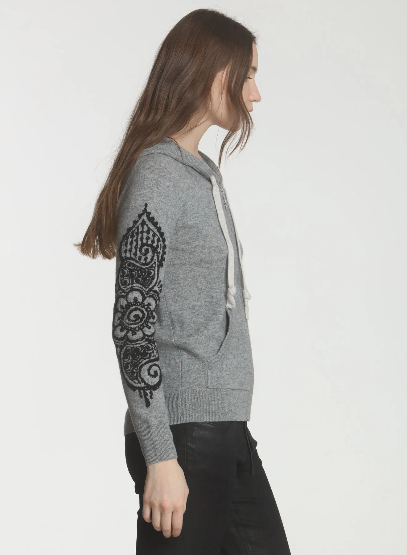 Henna Hoodie - Grey/black