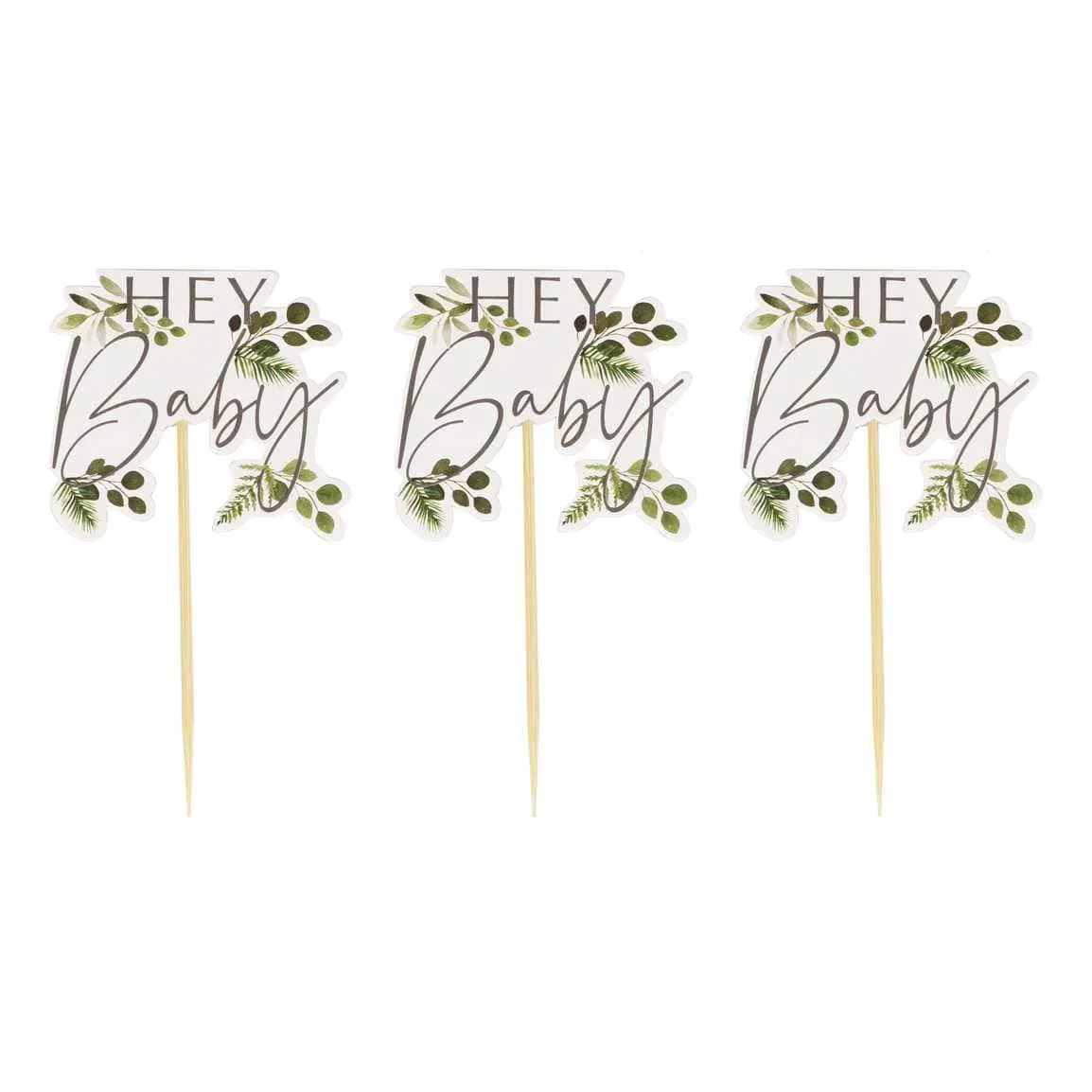 Hey Baby - Baby Shower Cupcake Toppers x 12