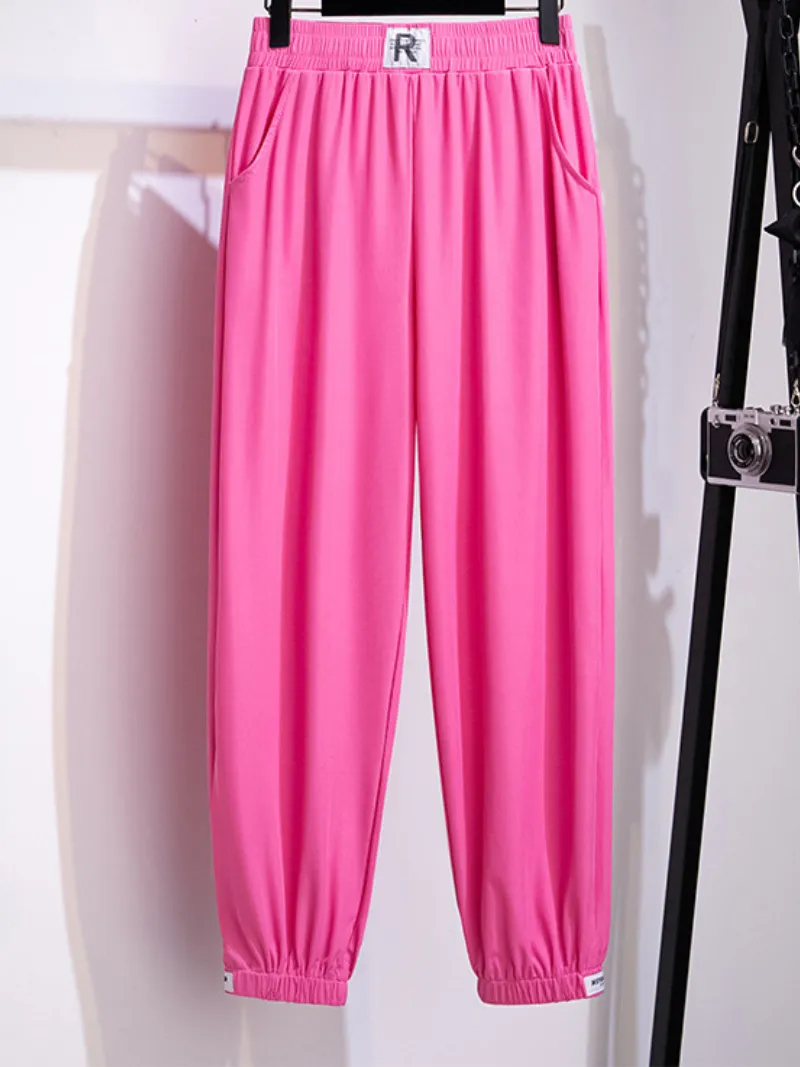 ice silk loose large size leggings trouser pants