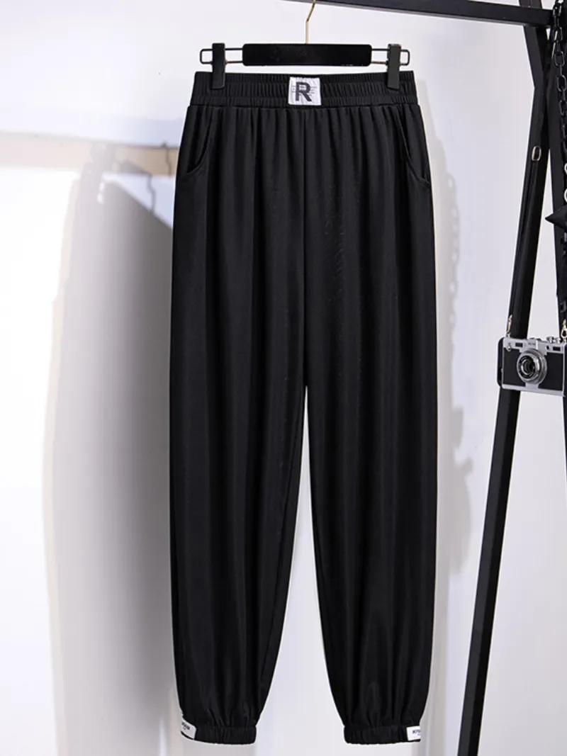 ice silk loose large size leggings trouser pants