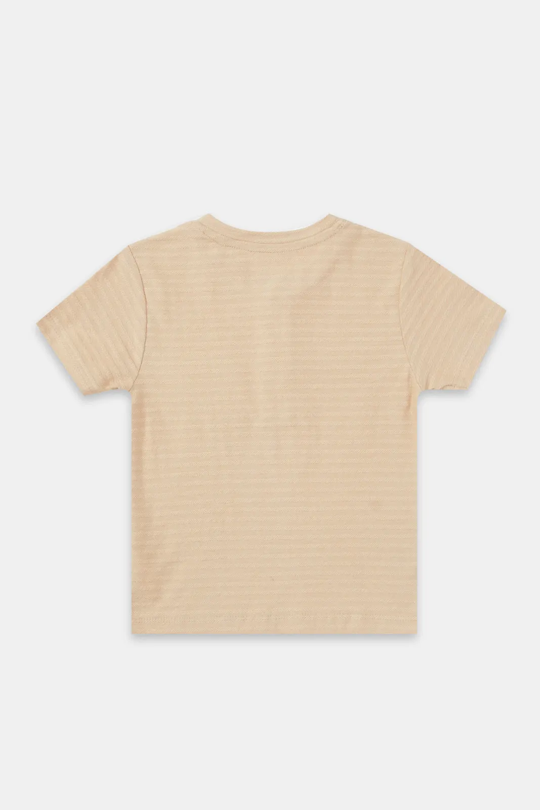 Infant Beige Henley Jacquard T-Shirt