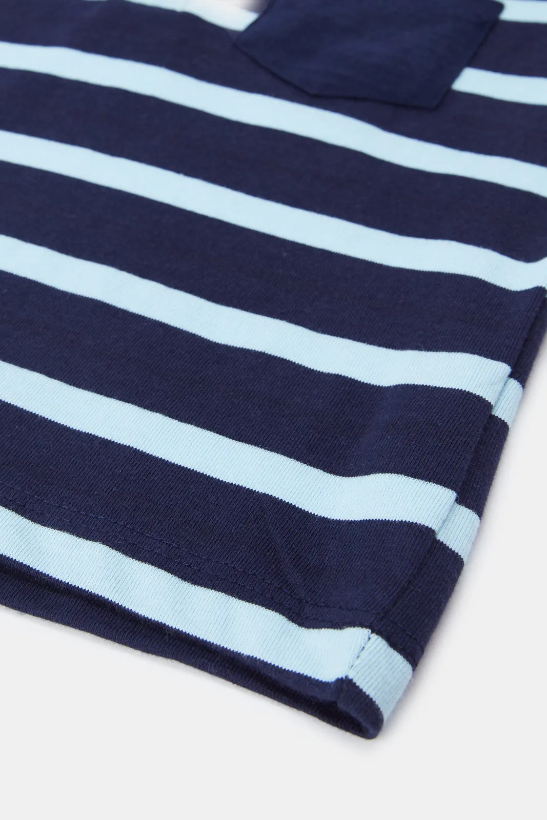 Infant Boys Navy Striped Henley T-Shirt