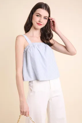 JULES STRIPED TOP IN BABY BLUE