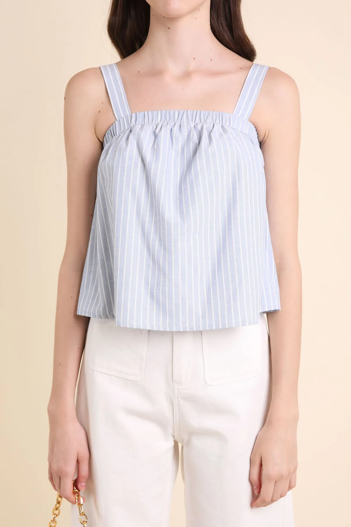 JULES STRIPED TOP IN BABY BLUE