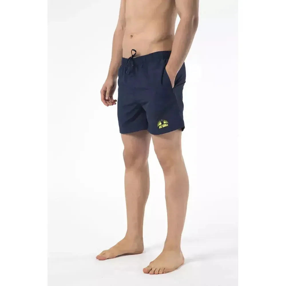 Just Cavalli Blue Nylon Men Swim Short