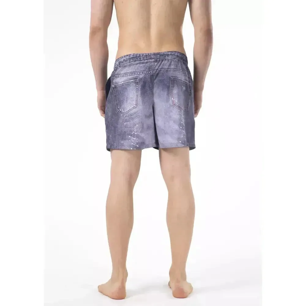 Just Cavalli Blue Polyester Men Swimwear