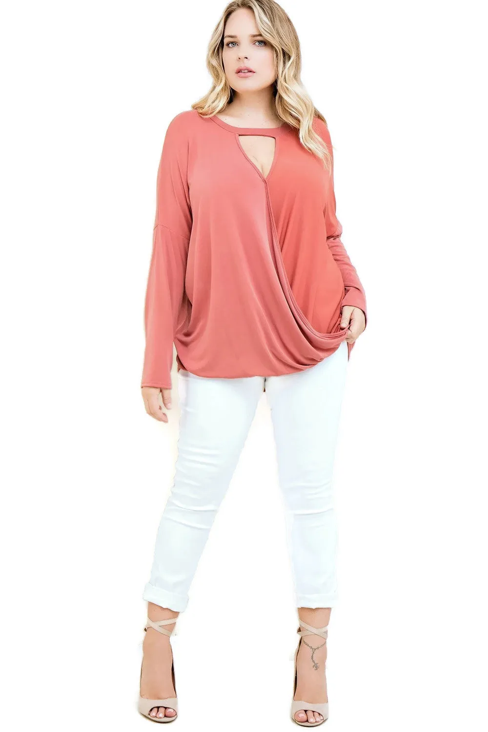 Keyhole Wrap Top, Rust