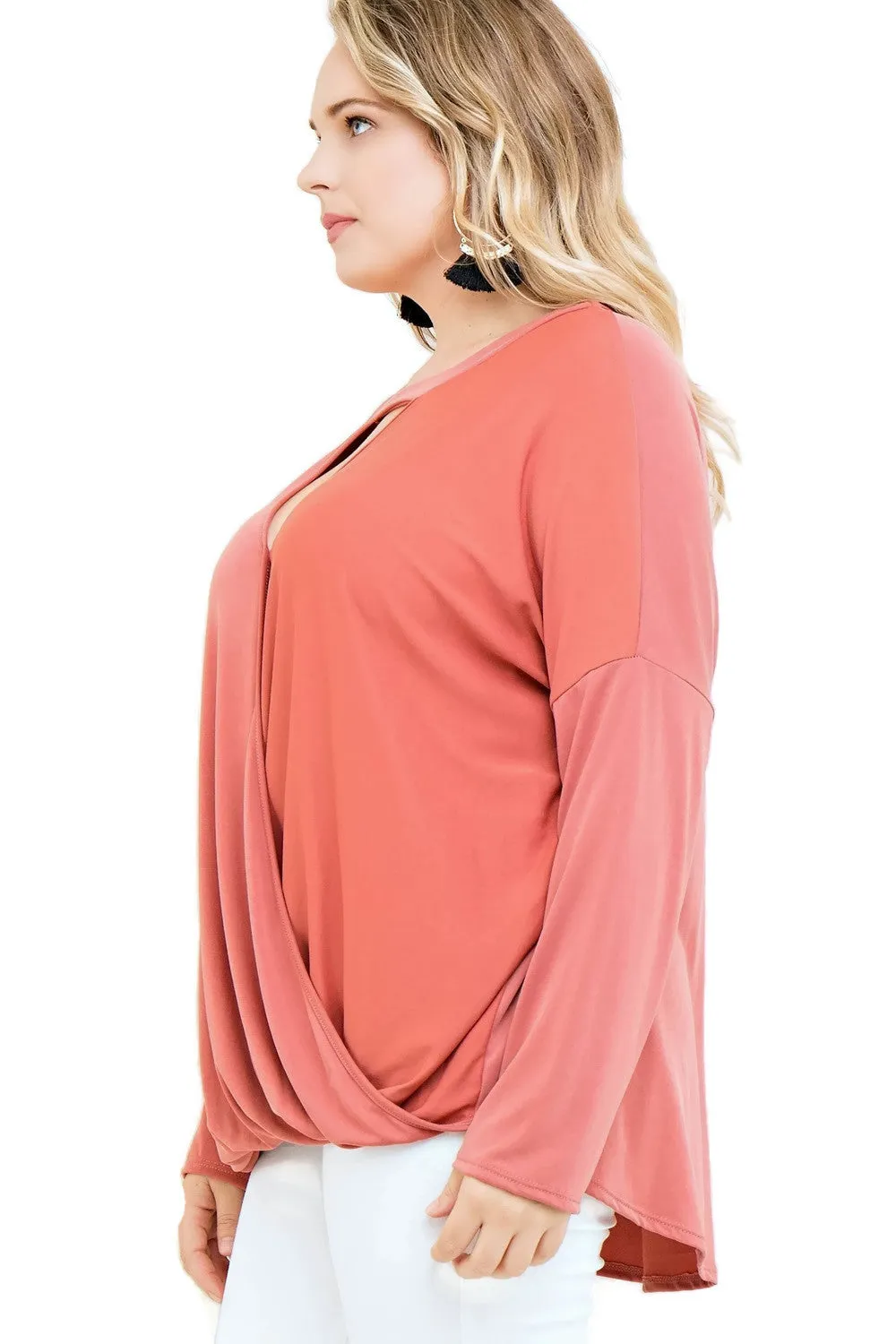 Keyhole Wrap Top, Rust