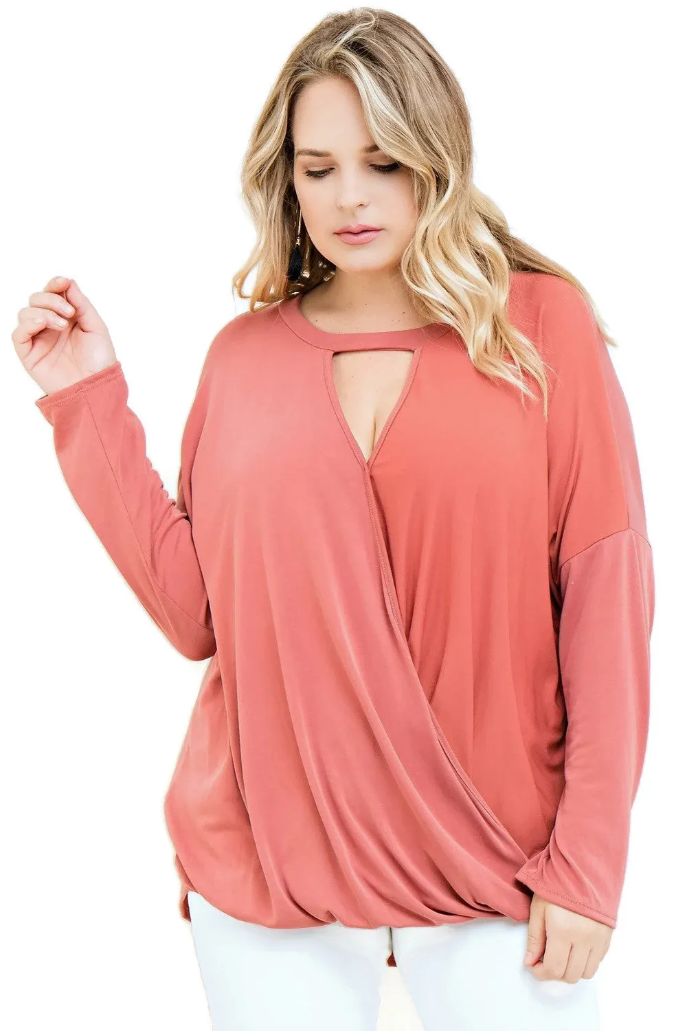 Keyhole Wrap Top, Rust