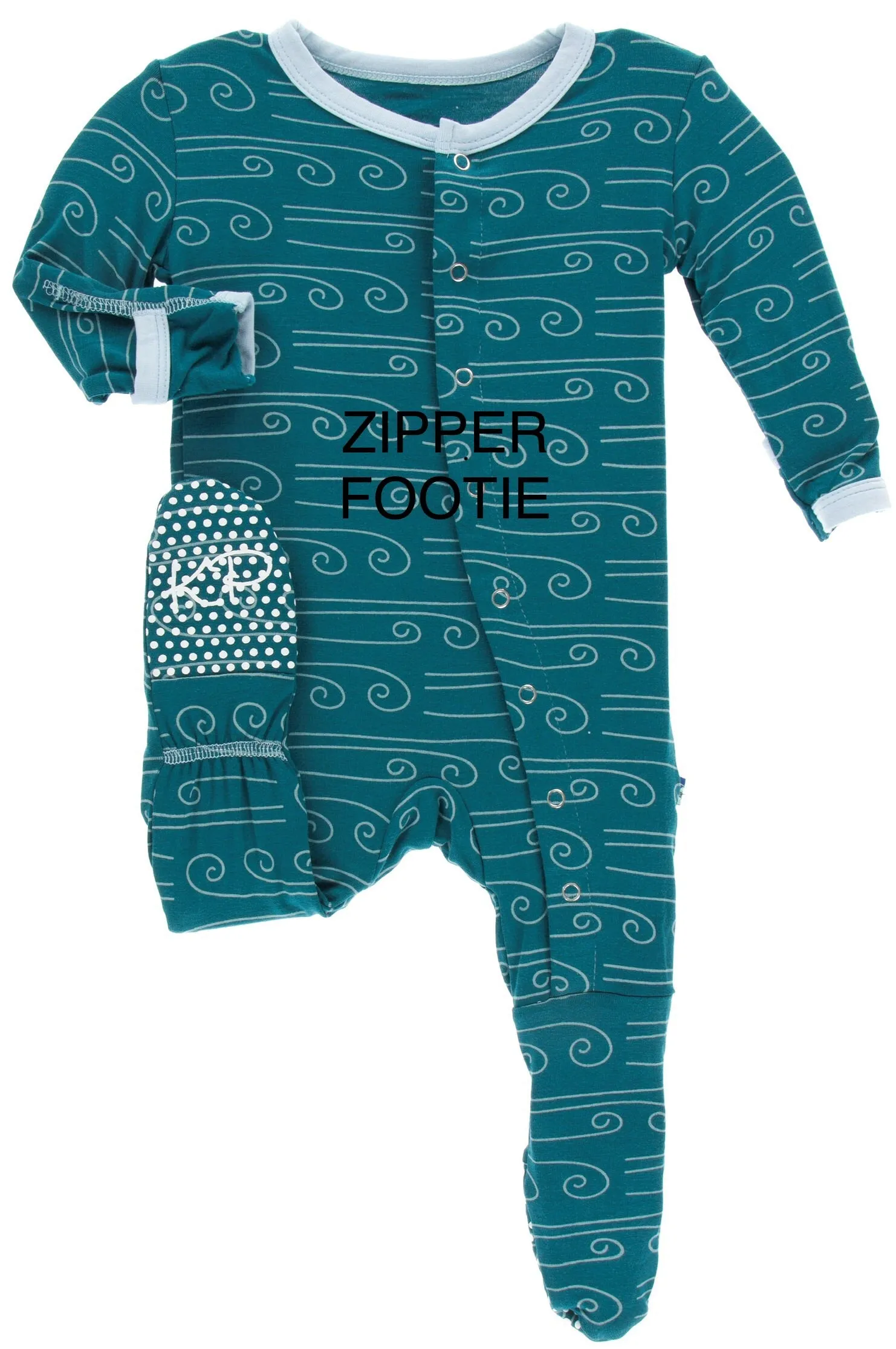 KicKee Pants Heritage Blue Wind Footie with Zipper