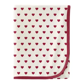 KicKee Pants Natural Hearts Swaddling Blanket