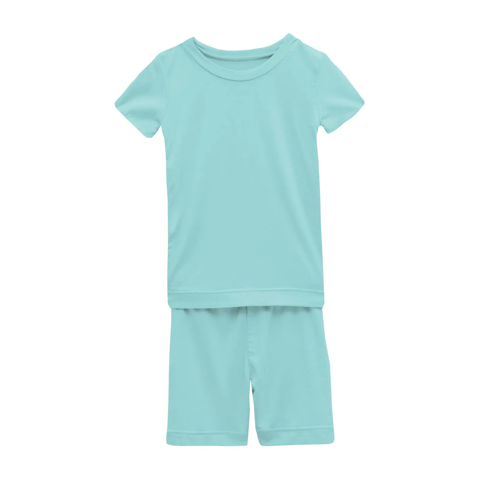 KicKee Pants Solid Summer Sky S/S Pajama Set with Shorts