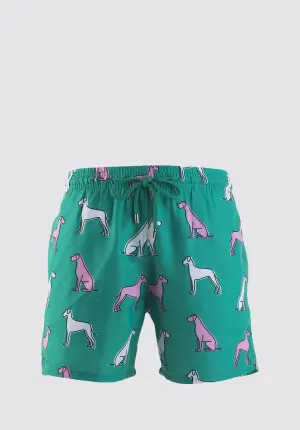 Kids Swim Shorts - Great Danes | Green