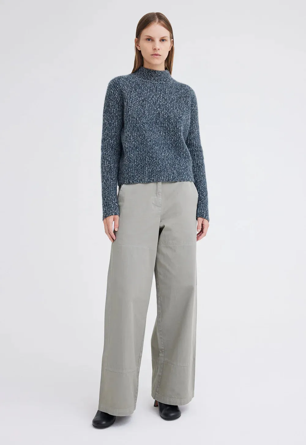 Lanny Cashmere Sweater in Flaxen / Char Marle / Bavaria