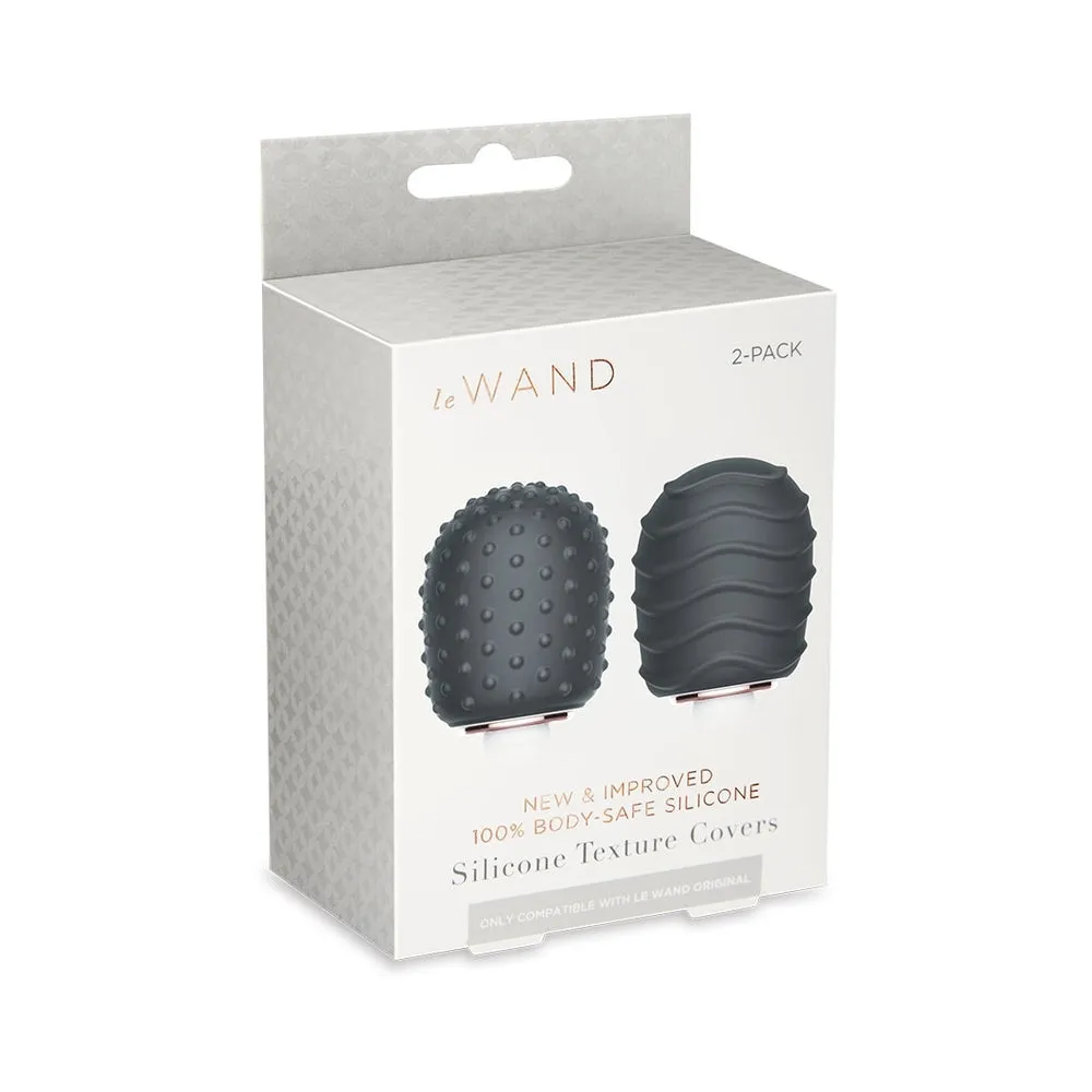 Le Wand Original Silicone Textured Covers Black Pack Of 2