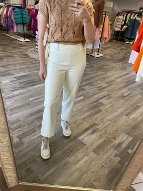 Leather Pants - Cream