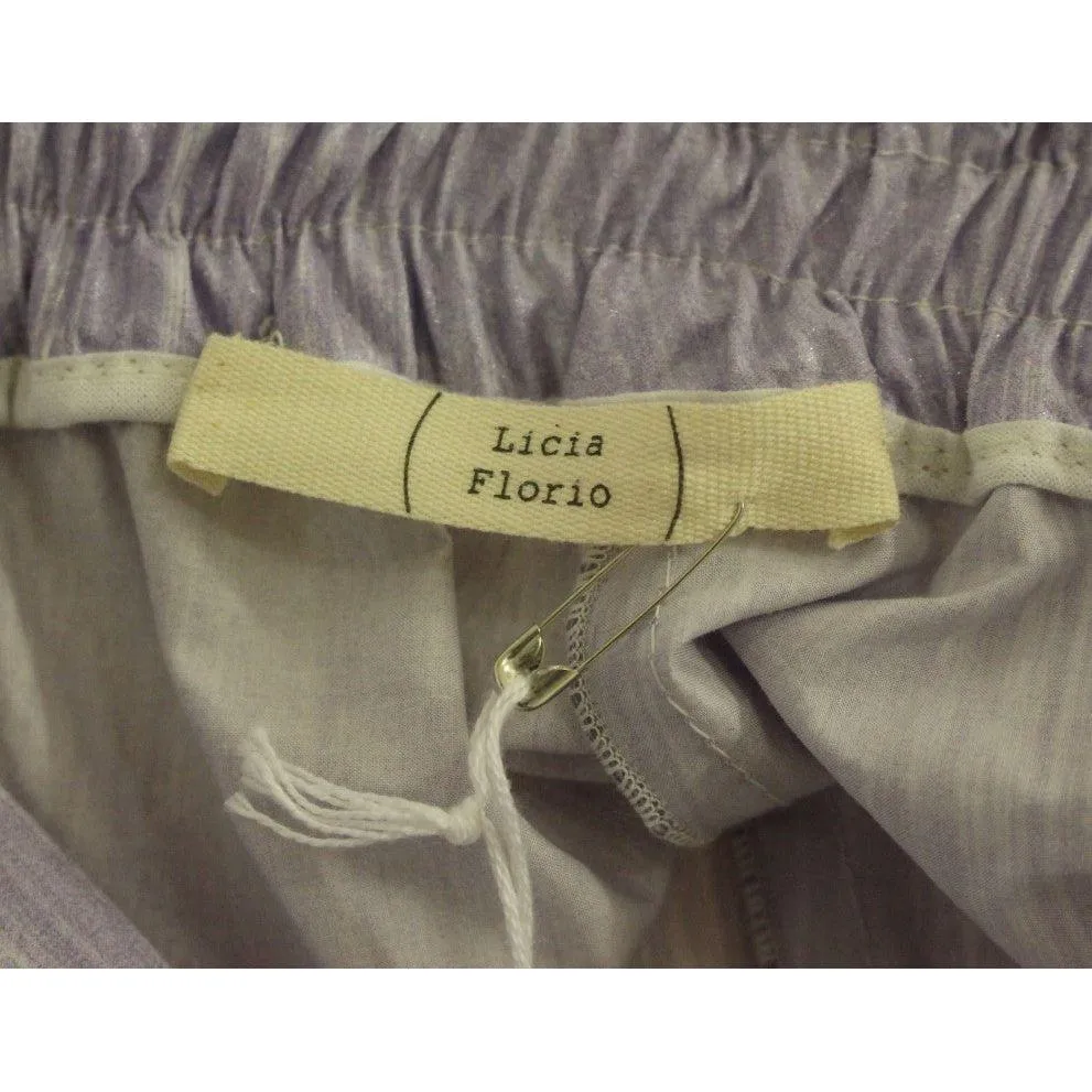 Licia Florio Elegant Purple Viscose Shorts - Side Zip Closure